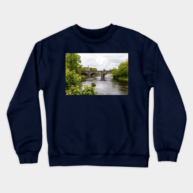 River Kent, Kendal, Cumbria, UK Crewneck Sweatshirt by tommysphotos